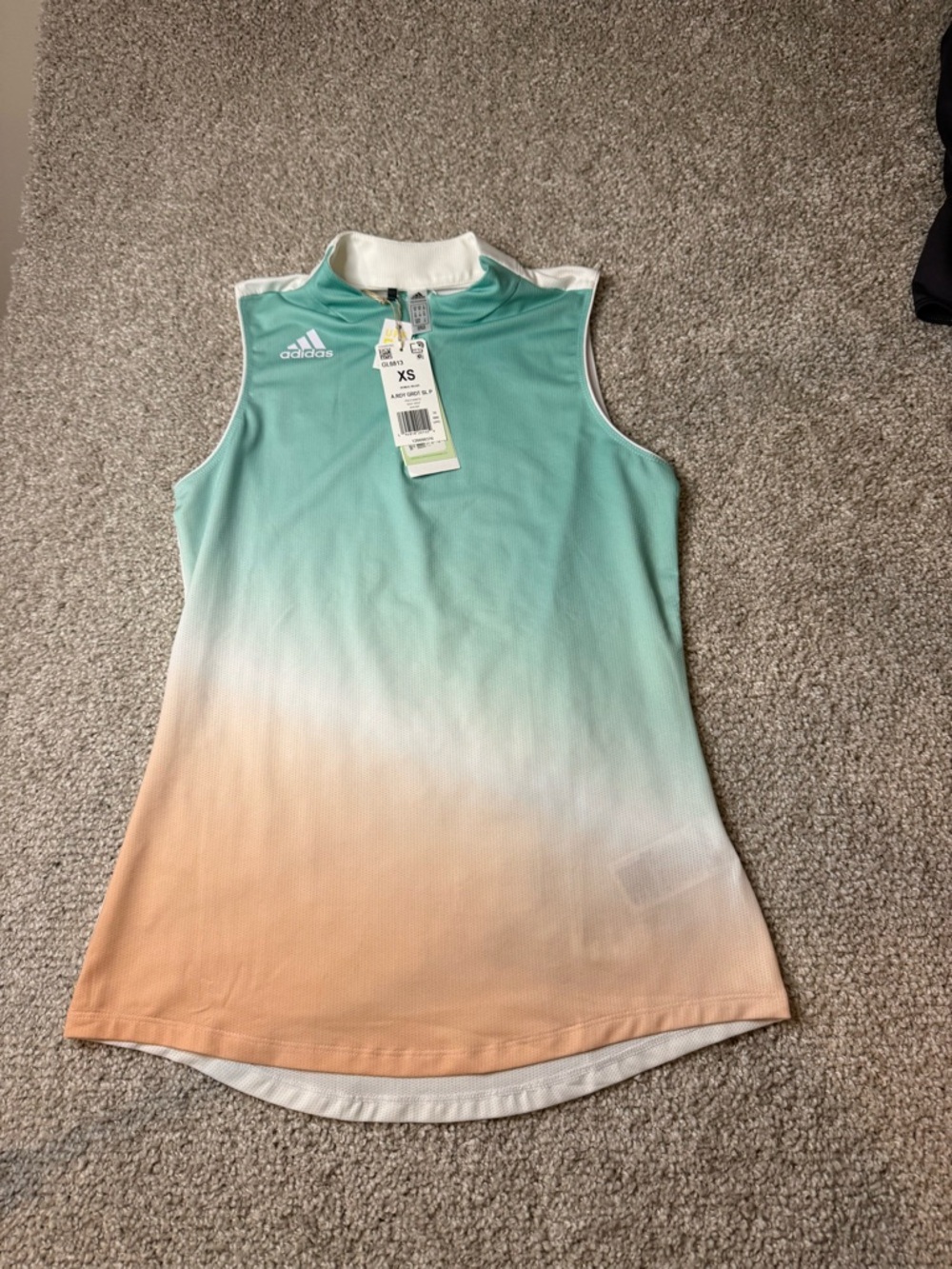 adidas Women's Sleeveless Ombre Performance Tank in Teal and Peach